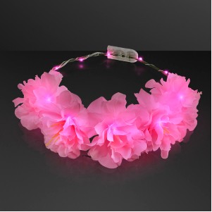 Pretty Pink LED Festival Flower Crowns - BLANK